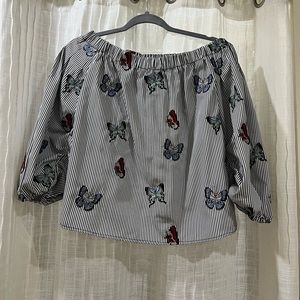 Butterfly off the shoulder top